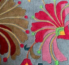 Colorful Flower Design Wool Rug